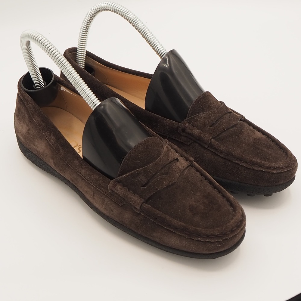 Tod's Men's City Gommino Loafers in Brown Suede UK 7 US 8.5 Driving Shoes